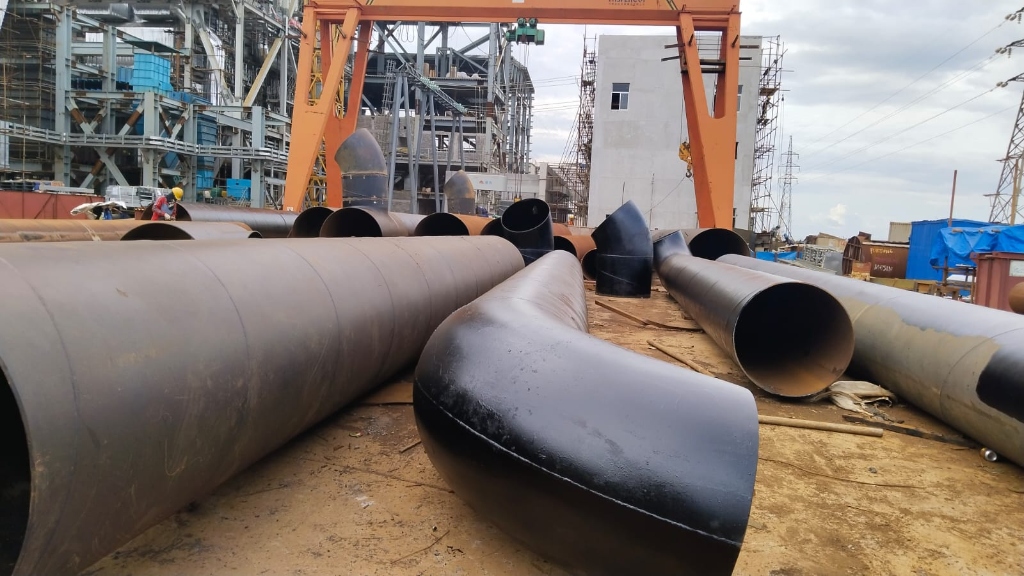 Large Pipes and Gantry Crane